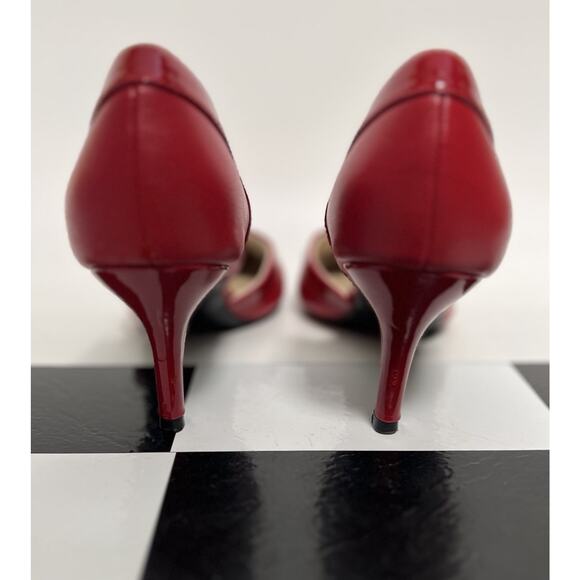 LifeStride Womens 8 M Saldana Pump Fire Red Heels Pointed Toe Retro Rockabilly - Picture 4 of 13